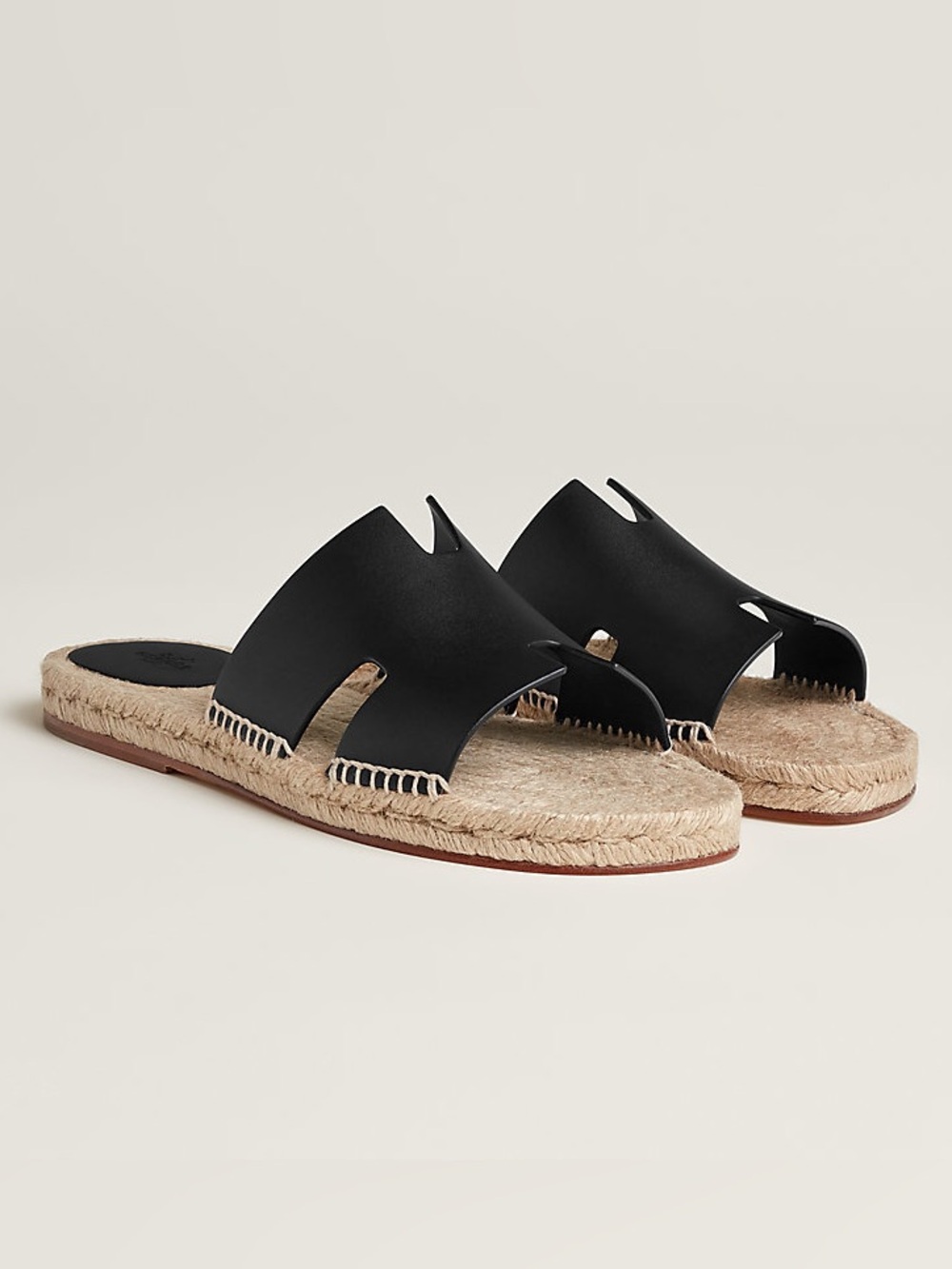 Hermès Antigua Sandals Black Leather EU 41